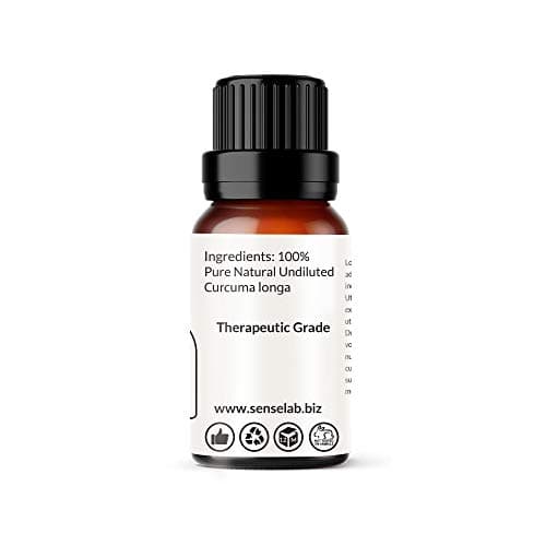 SenseLAB Huile essentielle de curcuma - Huile de curcuma naturelle 100% pure de qualité thérapeutique pour diffuseur d'aromathérapie et humidificateur Huile pour le soin des cheveux et de la peau 10ml