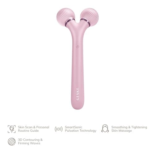 GESKE | Rouleau facial sonique SmartAppGuidedTM | 4 in 1 | Dermaroller | Appareil pour le visage | Rouleau dermique | Rouleau facial professionnel | Raffermit et redessine la peau du visage
