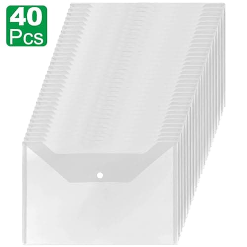 ASelected Lot de 40 Pochette Plastique Document A4, Pochettes Classeur en Plastique A4 Transparente, Porte Document, Chemise Plastiques Transparents - 235×320MM