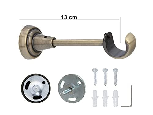 Sento 25mm Kit de tringle a rideau Metal Fixation murale Laiton Antique 360 cm (2x180cm) BAROCCO