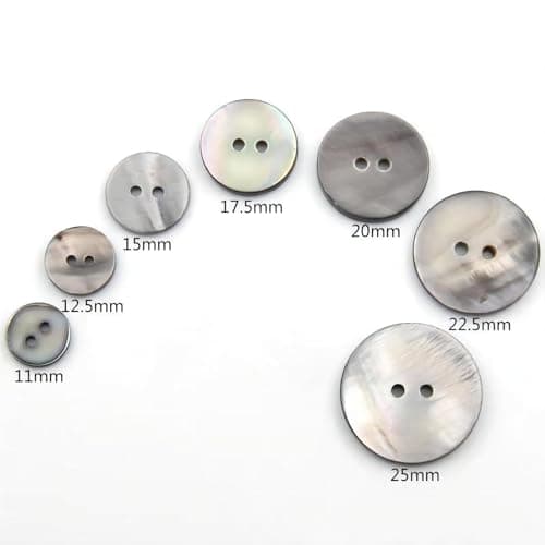 HXJDAM Lot de 20 boutons en nacre naturelle - 2 trous - 15 mm - Pour chemises, vestes, costumes, manteaux