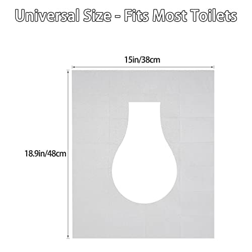Ma Chérie Lot de 60 couvertures de siège de toilette jetables de grande taille et biodégradables avec emballage individuel pratique et discret