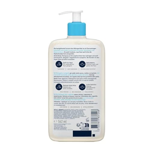 CeraVe - SA Gel Nettoyant Anti-Rugosités - Nettoie la Peau, Elimine les Rugosités - Acide Salicylique + Acide Hyaluronique + 3 Céramides Essentiels - Peau Sèche, Rugueuse, Squameuse - 564 ml