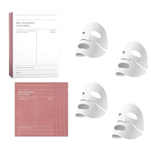 4 Pcs Bio-Collagen Real Deep Mask, Masque Collagene Korean, Anti-âge Mask Collagen, Collagène Masque Soluble, Masque Hydratant Visage pour les Peaux Sèches Ternes
