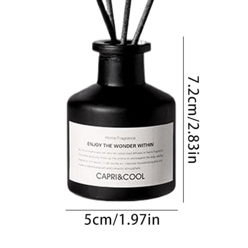 Diffuseur de parfum 50 ml avec bâtonnets - Diffuseur de parfum avec bâtonnets - 50 ml - Petit diffuseur de parfum avec bâtons - Diffuseur de parfum d'intérieur avec bâtonnets - Diffuseur de parfum