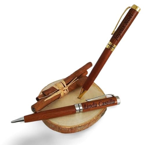 Stylo en bois luxe personnalisé + coffret cadeau en bois gravé/cadeau personnalisable original
