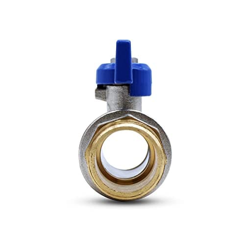 DOJA Barcelona | Vanne 1" Papillon | Robinet d'Arret PN-25 | Male-Femelle | en Laiton | Poignée Bleue | Vanne 26/34 pour Compresseur à Air, Tuyau Gaz, Raccord Plomberie, Robinet Exterieur Jardin...