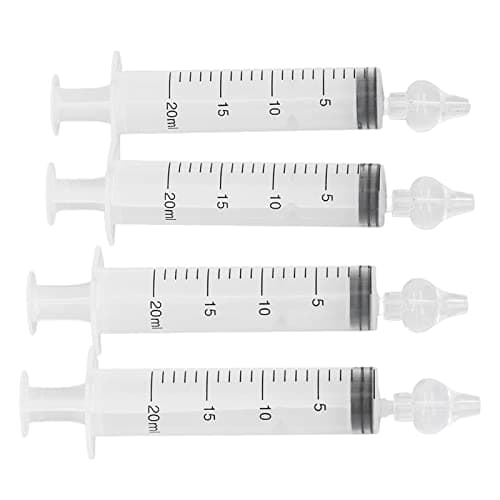 Lot de 4 pulvérisateurs de nez pour bébé - Réutilisable - 20 ml - Avec embout d'aspiration en silicone - Nettoyant nasal