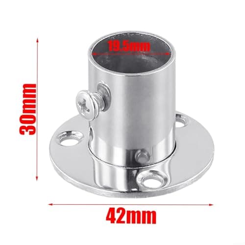 Sandyseptember Lot de 2 supports en acier inoxydable pour tringle de penderie - Pour rideaux, cuisine, salle de bain, garde-robe, balcon (19 mm)