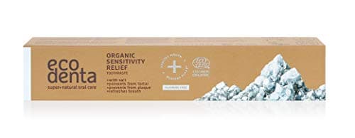 Ecodenta Dentifrice Sans Fluor Soulagement de la Sensibilité 75 ml Dentifrice Certifié Biologique Au Citrate de Potassium Jus d'Aloe Vera Huile Essentielle de Menthe Poivrée