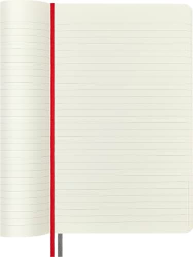 Moleskine - Carnet de Notes Classique Augmenté, Carnet de Notes Ordinaire, Couverture Souple et Fermeture Elastique, Grand Format 13 x 21 cm, Couleur Rouge Ecarlate, 400 Pages