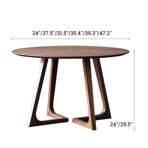 Table à manger ronde moderne du milieu du siècle en bois massif, conception de piédestal rustique pour les petits espaces, peut accueillir 2 à 4 personnes, meubles de cuisine et de salle à manger