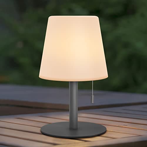 MALUX Lampe de Table sans fil 8 couleurs Blanc chaud Dimmable Lampe Table exterieur Rechargeable IP54 étanche Décoration idéale pour votre maison et votre jardin Table à manger (Gris)