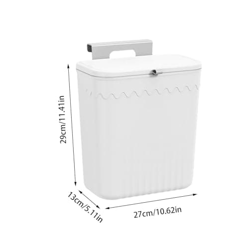 Imtrub Poubelle Suspendue avec Couvercle, Poubelle À Compost De Cuisine, Poubelles sous Évier, Comptoir, Placard en Plastique, pour Cuisine, Chambre À Coucher, Salle De Bain, Bureau, Camping-Car