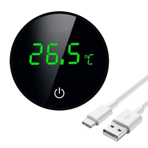 Thermomètre Numérique pour Aquarium,Thermomètre Sans Fil À Coller USB LED avec Boutons Tactiles °C/°F pour Poisson,Tortue Ou Mesure de la Température Aquatique