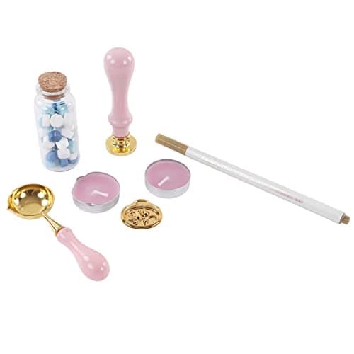 Kit de Cachet à la Cire, Comprenant Un Tampon à Cire + Un Chauffage + Une Cuillère, kit de Cachet à la Cire pour Les Enveloppes de Noël Vintage, Les Lettres, Le Courrier et l'Artisanat