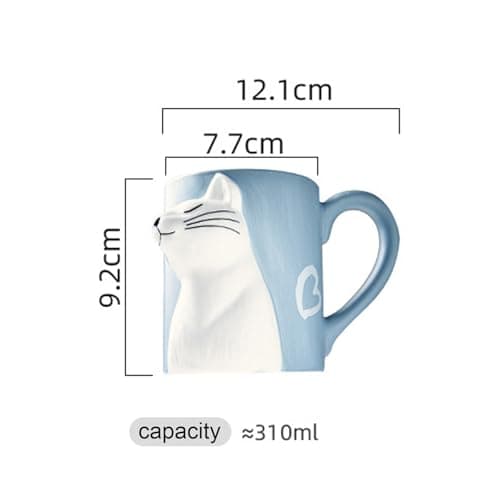 Liemuao Cadeaux Couple Tasse à Café en Céramique, 3D Tasse de Chat, Coffee Mugs Cadeau de Mariage pour mariée et Le marié, Mug Café & Thé Cadeaux Saint Valentin, d'anniversaire de Couples (A)