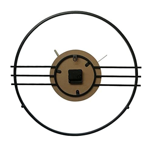 Rebecca Mobili Horloge Murale Design, Grande Horloge Murale, Noir Brun, Métal MDF, Style Moderne, Décoration Intérieure - Diamètre 50 cm x P 4,5 cm - Art. RE6786