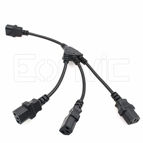 Eonvic Câble d'alimentation répartiteur Y IEC 320 C14 mâle vers 3 x C13 femelle 0,3 m