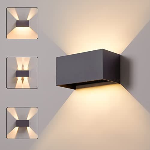 CELAVY Applique Murale Extérieur Intérieur LED, IP65 Étanche Luminaire Extérieure Intérieure, Moderne Lampe Mural, 3000K Réglable Éclairage Lumière d'Extérieur Aluminium, Anthracite