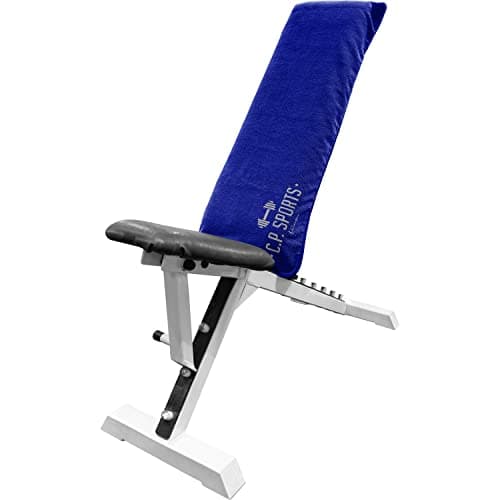 C.P. SPORTS Serviette de Fitness en Microfibre | Fixation + Sac avec Fermeture éclair | Gym Training Sport | Extra Doux, Lavable, Longue et Grande | pour Homme et Femme | Couleur Bleu foncé