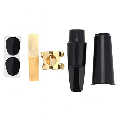 Embouchure de saxophone alto, Embouchure de saxo ABS avec capuchon et boucle en métal Pads