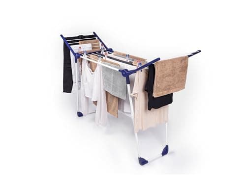 Leifheit Séchoir sur pied Pegasus 120 Solid Compact, séchoir à linge grande surface d'étendage, étendoir à linge solide et robuste de taille compacte