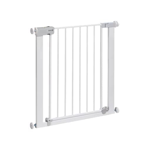Safety 1st Auto Close Gate, Barrière de sécurité enfant Safety 1st, 73-80 cm (max. 136 cm), Barrière escalier enfant à pression, Ouverture d'une main, Sans vis ni perçage, Double verrouillage, Blanc