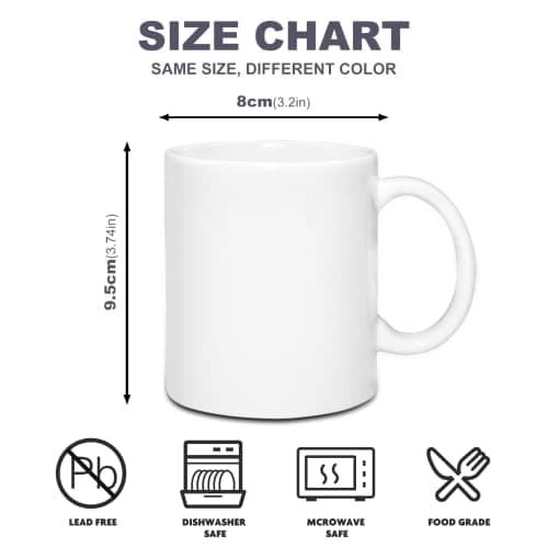 Sumex 11 oz Ensemble de 12 Blanc tasses à sublimation, Céramique Personnalisé Mugs et Tasses à café pour Cadeau Collègue Idée Cadeau Original, Humour Femme