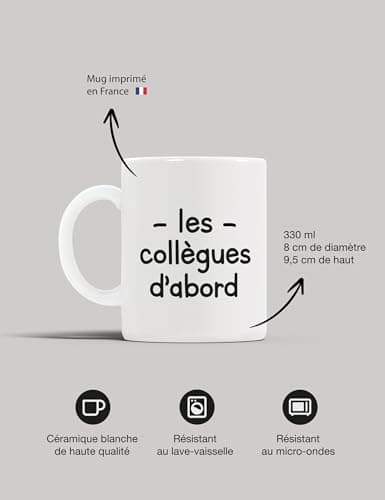 Kiribou Mug Les collègues d'abord – Cadeau parfait pour les collègues de travail