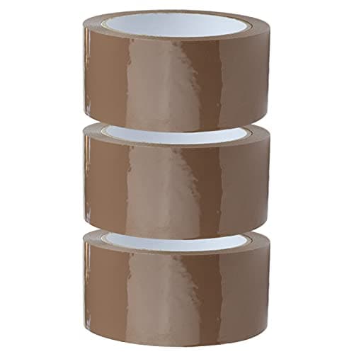 Crimson Starfish 3 x Rouleau de Ruban Adhésif Marron 48mm x 66m | Ruban Adhésif d'emballage pour des Boîtes, des Envois, Déménagement | Ruban Adhésif Transparent pour Colis & Emballage