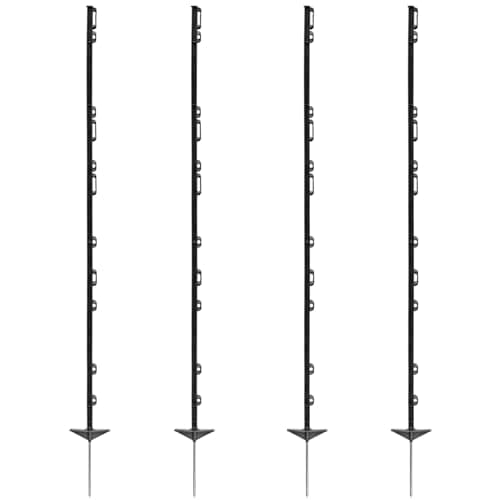 VOSS.farming Lot de 40 Piquets de clôture électrique Farm 156" Hauteur Totale 156 cm (Hors Sol 136 cm) 11 œillets, Coloris Noir