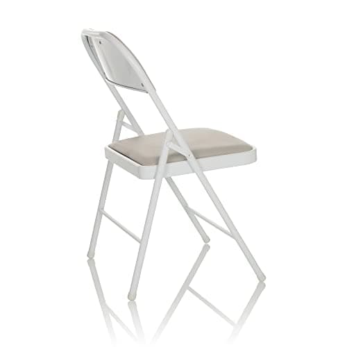 hjh OFFICE Chaise Pliante rembourrée TUDELA W Similicuir Chaise Visiteur Pliante, supporte jusqu'à 130 kg, Gris, 803016