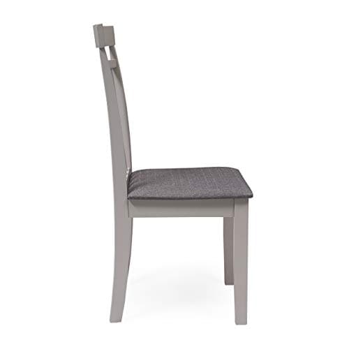 Homely - Pack de 2 chaises de Salle à Manger ou de Cuisine Kansas, Structure en Bois laqué Gris Clair, Assise recouverte de Tissu Gris, 40,5x48,5x89 cm