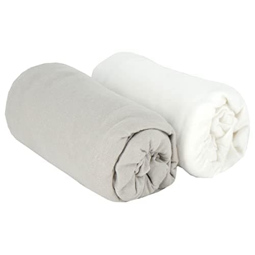 Lot de 2 Draps housse Blanc/Gris Babycalin - 60 x 120 cm