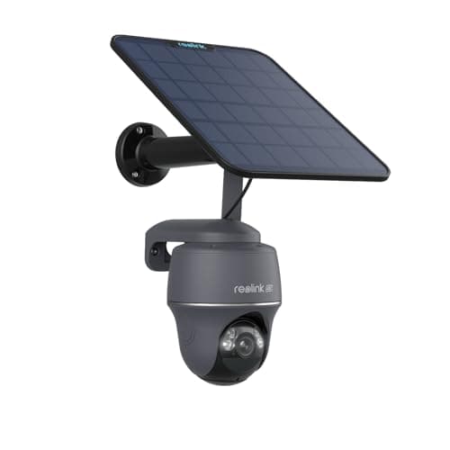 Reolink 4K/8MP LTE Camera Solaire, 4G Caméra Surveillance Extérieure sans Fil, Vision Nocturne Couleur, Détection Intelligente, Pan 355°& Tilt 140°, Go PT Ultra (Gris)+Panneau Solaire+Carte SD 32Go