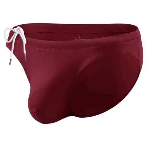 Casey Kevin Slips de Bain Homme Maillot de Bain Bikini Slips Taille Basse Swim Briefs pour Piscine Plage Cordon de Serrage Ajustable