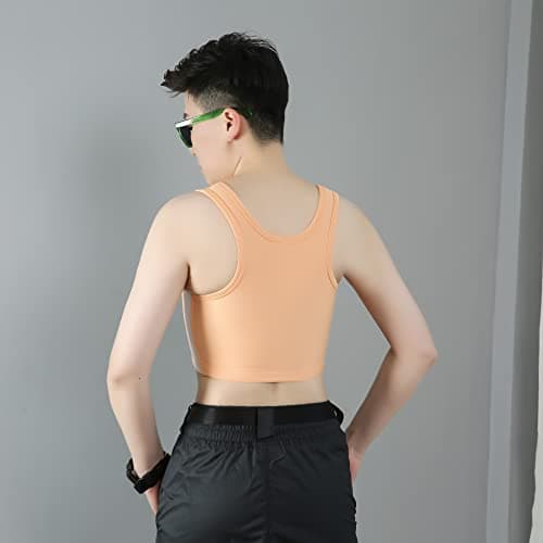 BaronHong Poitrine Binder Respirant Mesh Élastique Shapewear pour Tomboy Trans Lesbian (jaune, 4XL)