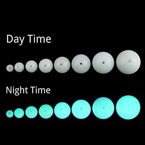 100PCS 8mm lumineux bleu-vert lueur solaire Gemstone rond perles en vrac dans l’obscurité de plus en plus bricolage charme perles lisses pour Bracelet collier boucles d’oreilles fabrication de bijoux