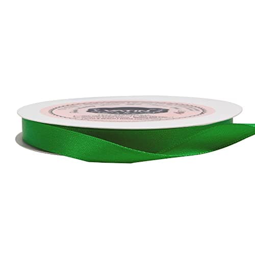 VATIN Ruban Satin 9mm x 25m Double Face éclat Satin Vert Ruban décoratif pour Mariage, baptême et Anniversaire