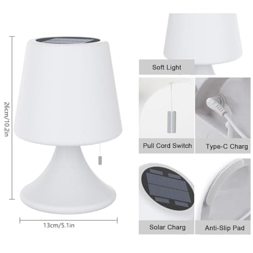 RWWR Lampe de Table Solaire Outdoor LED 2 en 1 Recharge 8 Couleurs Variable Lampe de Table Sans fil Batterie Rechargeable IP44 pour Camping Jardin Balcon Terrasse
