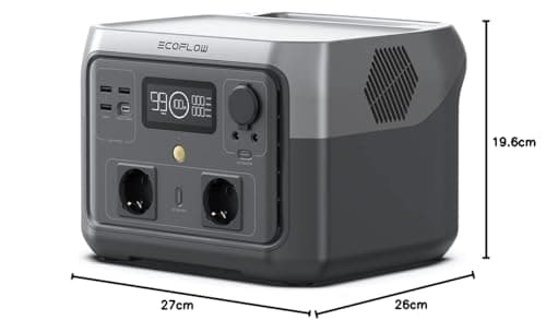 Station électrique portable ECOFLOW RIVER 2 MAX, batterie LiFeP04, 512 Wh charge rapide en 1 heure, sortie 1000 W avec X-boost, générateur solaire pour extérieur, camping-cars,domestique,balcon