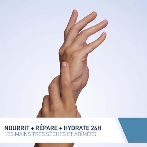 CeraVe - Crème Mains Réparatrice - Nourrit & Hydrate 24 h - Répare & Apaise - Acide Hyaluronique + 3 Céramides Essentiels - Sans Parfum - Peau Très Sèche, Gercée, Abîmée - 2 x 50 ml