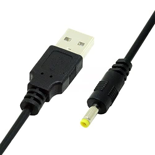 Cablecc Lot de 2 câbles d'alimentation ronds USB 2.0 mâle type A vers 5 V CC 4 x 1,7 mm 150 cm 24 AWG