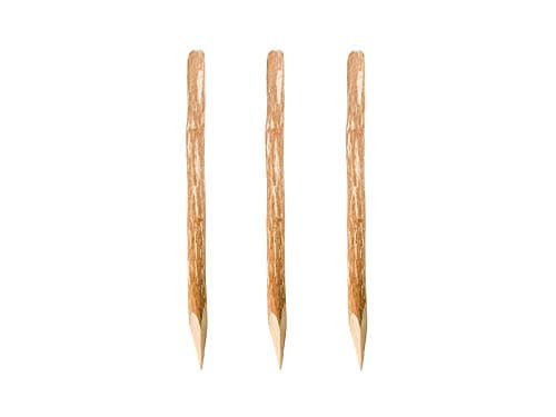 Poteau de clôture, naturel - Clôture aiguisé, poteau de clôture en bois, poteau rond, bois de noisette, en option pour votre clôture de piquetage clôture de ferme clôture de jardin (3 pièces H 100cm)