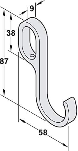 Meubles Tube ovale Barre Tringle à vêtements 1000 mm avec supports 2 Stk. Embout de moyen pour roulement pour plafond – Acier inoxydable chromé – Armoire Tuyau