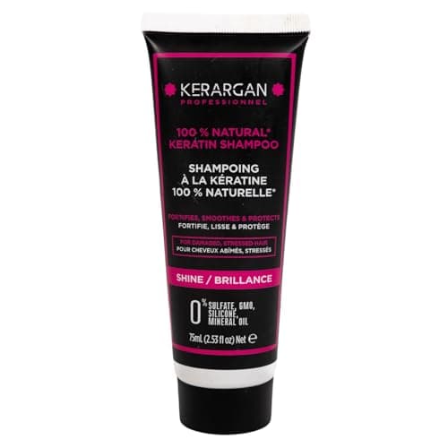 Kerargan - Shampoing Ultra Réparateur à la Kératine Pour Cheveux Abîmés et Stressés - Fortifiant, Lissant et Protecteur - Sans Sulfate, Paraben et Silicone - 75ml