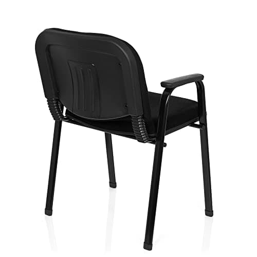 hjh OFFICE 704340 XT 650 Chaise de conférence rembourrée et empilable en Plastique et métal Noir 84 x 55 x 42 cm