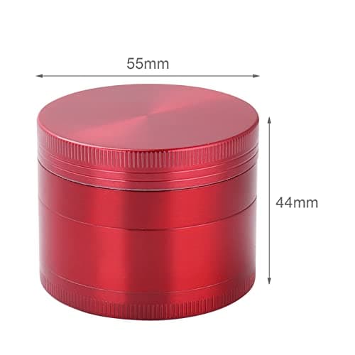 Kinstecks ​​2.1" Broyeur d'herbes Moulin à épices en Aluminium, 4 pièces, avec grattoir à Pollen, idéal pour Le Fin Gourmet Qui Recherche l'excellence culinaire-rouge