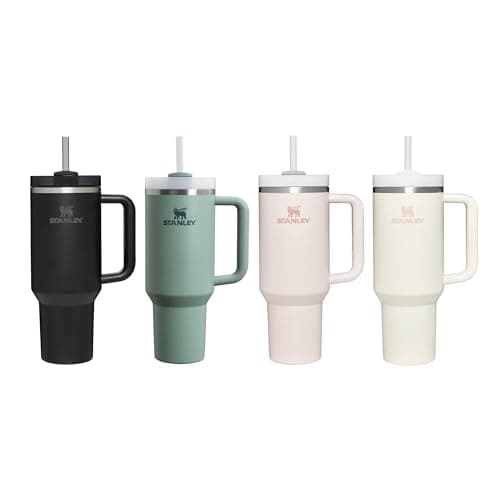 Stanley Quencher H2.0 FlowState Mug Isotherme avec Paille 1.2L - Froid Pendant 11 Heures - Glacé Pendant 48 Heures - Thermos Lavable au Lave-Vaisselle - Gourde Isotherme Sans BPA - Rose Quartz